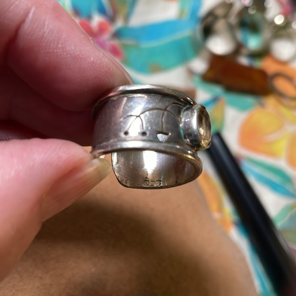 Sterling silver and citrine adjustable ring - Picture 6 of 9